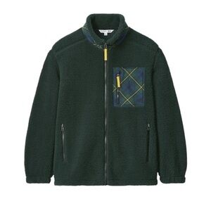 UNIQLO x JW ANDERSON MENS XXL Full Zip Pile Fleece Jacket Blouson Dark Green